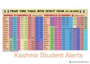 Train Timing Kashmir 2023 (UPDATED) Train timing for Kashmir 2023
