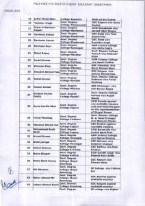 Transfer and Postings of Associate/Assistant Professors