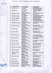 Transfer and Postings of Associate/Assistant Professors