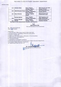 Transfer and Postings of Associate/Assistant Professors