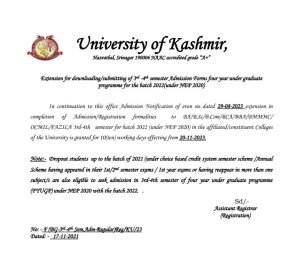 KU 4-Year UG Admissions 2022: Deadline Extension Notice (NEP 2020) 8 KU 4-Year UG Admissions 2022: Deadline Extension Notice (NEP 2020)