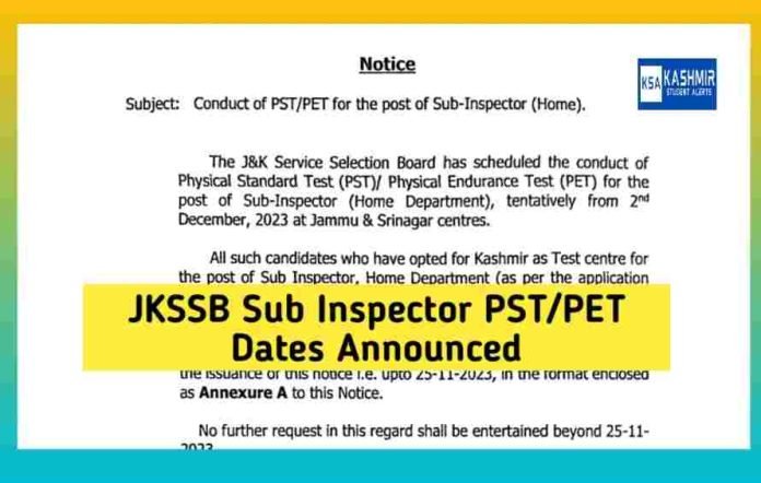 JKSSB Sub Inspector