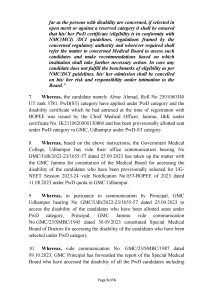 JKBOPEE NEET UG Provisional Selection list for admission to the MBBS/BDS Courses