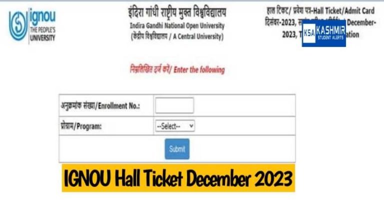 IGNOU TEE December 2023 Admit Card,  Download IGNOU Hall Ticket/Admit Card