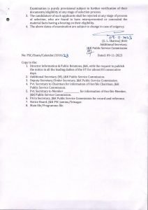 JKSSB Exam Calendar 2023-24 Released Download Pdf @jkssb.nic.in