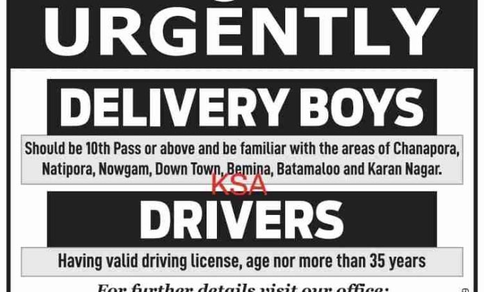 Urgent Job Vacancies: Delivery Boys and Drivers Needed at Priority Courier Services