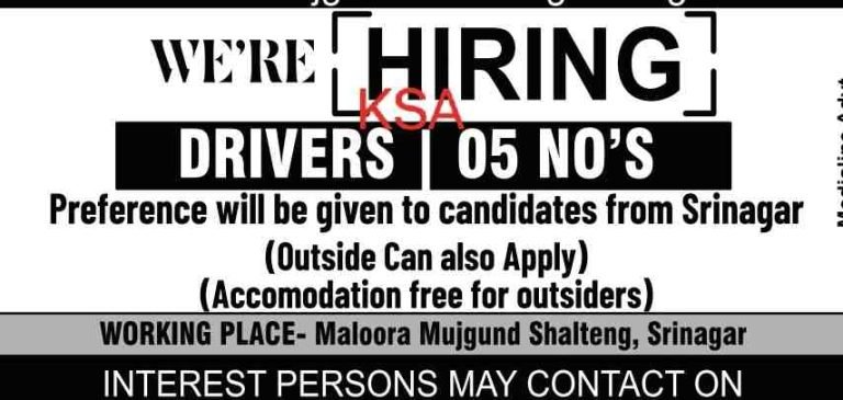 Driver Jobs Recruitment 2023 Apply here