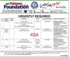 J&K Yateem Foundation Recruitment