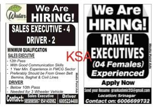 Sales Executive & Driver Jobs Recruitment 2023