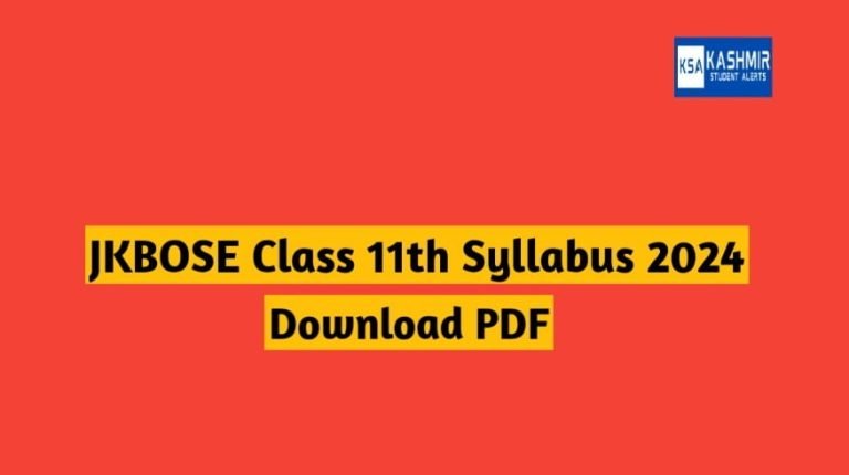 JKBOSE Class 11th Syllabus 2024 Download PDF @jkbose.nic.in
