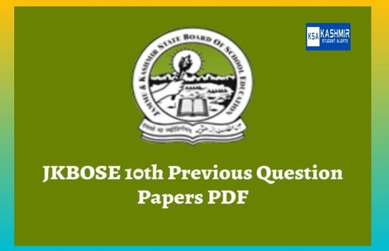 JKBOSE 10th Previous Year Papers PDF Download All Subjects