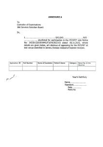 JKSSB Sub Inspector PST/PET Dates Announced, check here