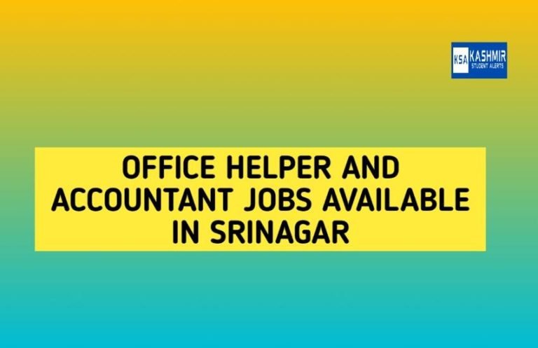 Office Helper and Accountant Jobs Available in Srinagar – Apply Now
