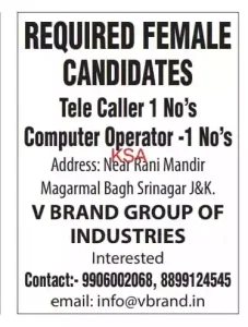 Tele Caller and Computer Operator Jobs Available Apply Now 1 Tele Caller and Computer Operator