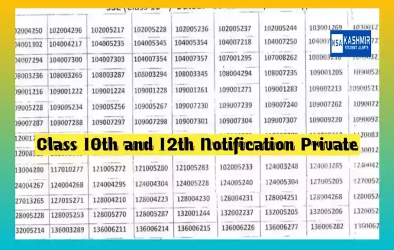 JKBOSE Unfair means/ Misconduct 10th 12th Important Notification