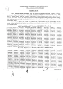 JKBOSE Unfair means/ Misconduct 
