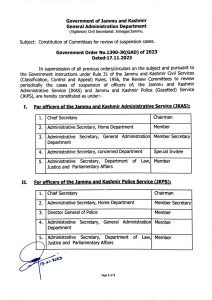 Jammu and Kashmir Government Forms Review Committees for Officer Suspension Cases