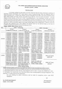 JKBOSE 10th 12th Unfair means/Misbehavior Notification Private/Bi-Annual 2023