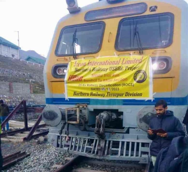 Successful Trial Run Marks Milestone in USBRL Project: Electric Train Completes Journey Between Banihal and Khari Stations
