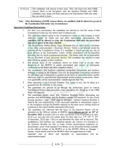 JKBOPEE Entrance Test for admission to M.Sc Technology Courses