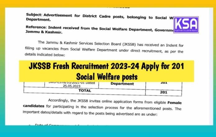 JKSSB Fresh Recruitment 2023