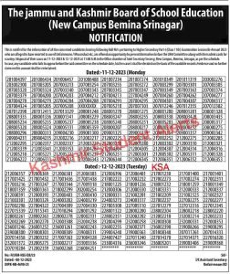 JKBOSE Class 11th Unfair Means