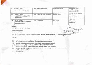 JKBOSE Minor Correction Important Notifications for Class 10th 11th 12th