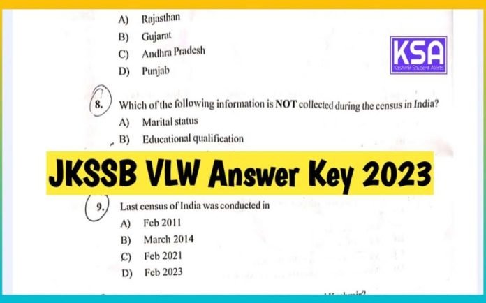JKSSB VLW Answer Key