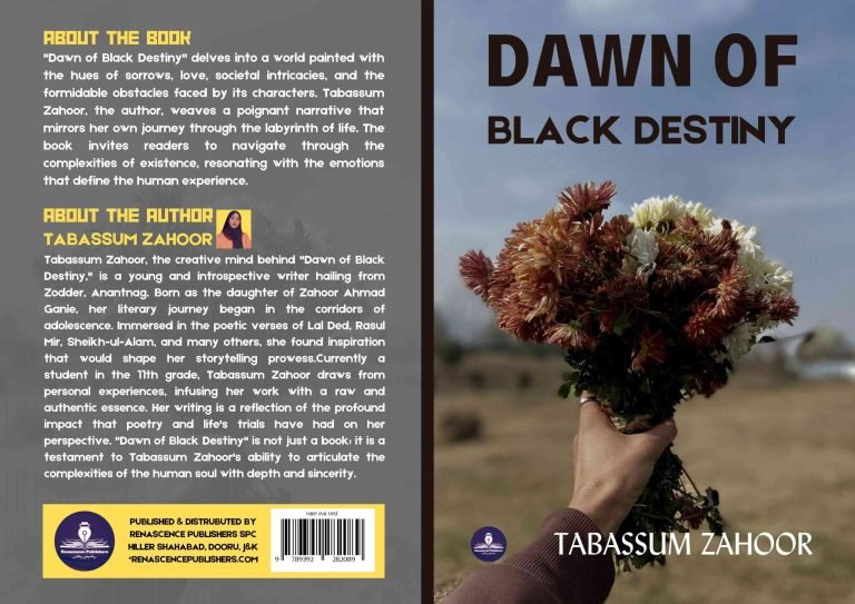 Young writer Tabassum Zahoor unveils profound tale in “Dawn of Black Destiny