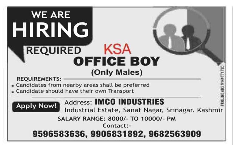 Job at IMCO industries, Salary Rs 8000-10000, Apply Here