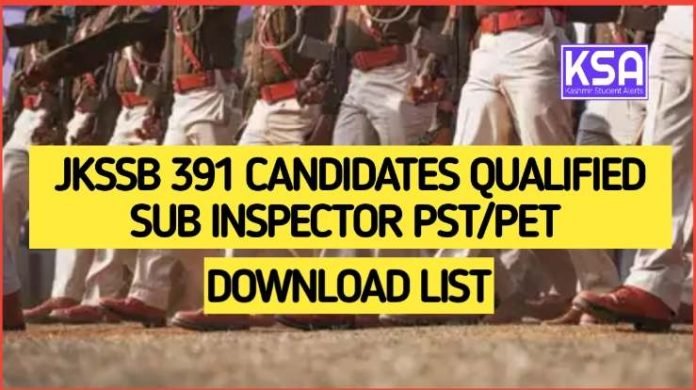 JKSSB Releases List of 391 Qualified Candidates