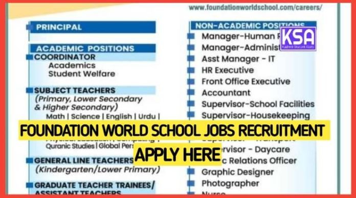 Foundation World School jobs