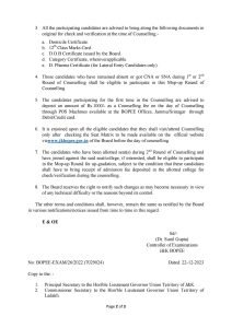 JKBOPEE Announces Mop-Up Round for B. Pharmacy Admission 2023