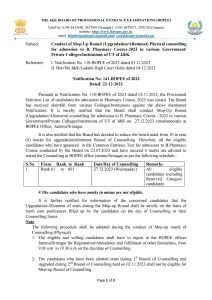 JKBOPEE Announces Mop-Up Round for B. Pharmacy Admission 2023