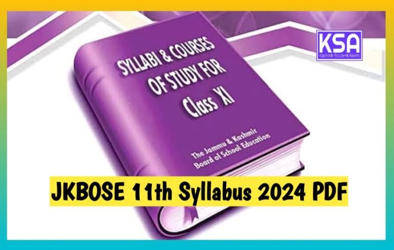 JKBOSE 11th Syllabus 2024 PDF Download Subject Wise 11th Class Syllabus 2024