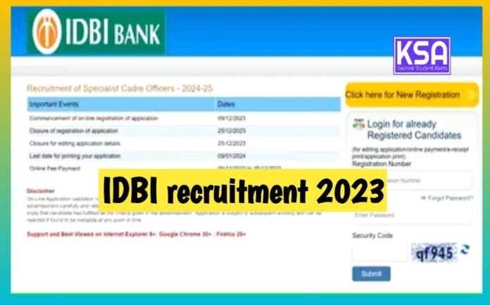 IDBI recruitment 2023 IDBI recruitment 2023