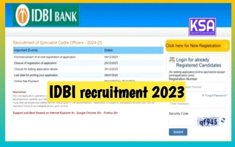 IDBI recruitment 2023, 86 Vacancies, Apply Online