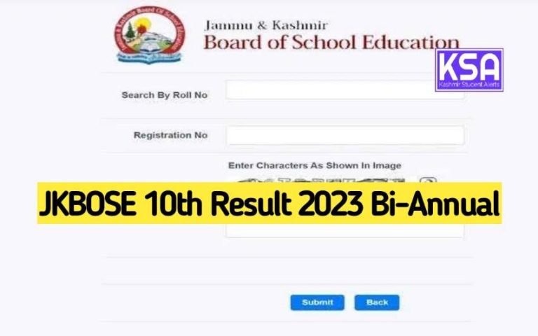 JKBOSE 10th Result 2023 Search by Name, Roll number