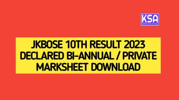 JKBOSE 11th Result 2023 Declared Bi-Annual / Private Marksheet Download