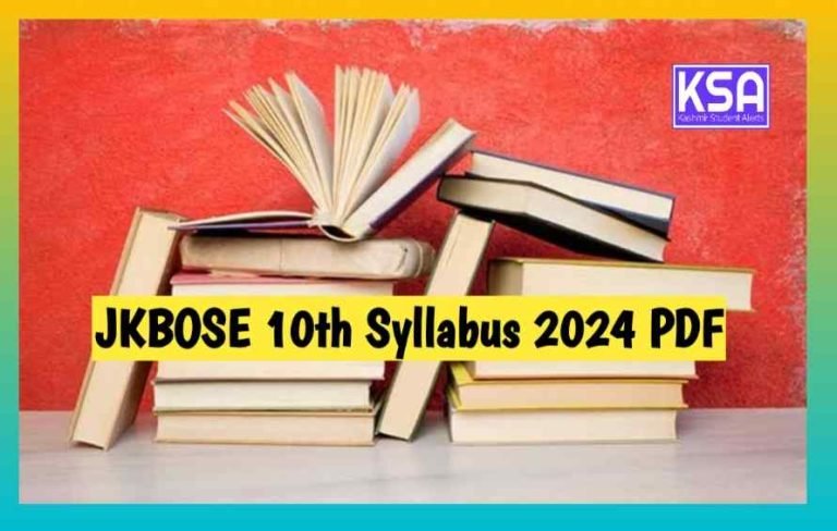 10th Class Syllabus 2024 JKBOSE Download PDF annual Regular 2024