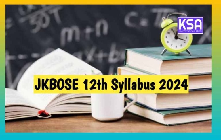 JKBOSE 12th Syllabus 2024 PDF Download Latest JK Board 12th Syllabus 2024