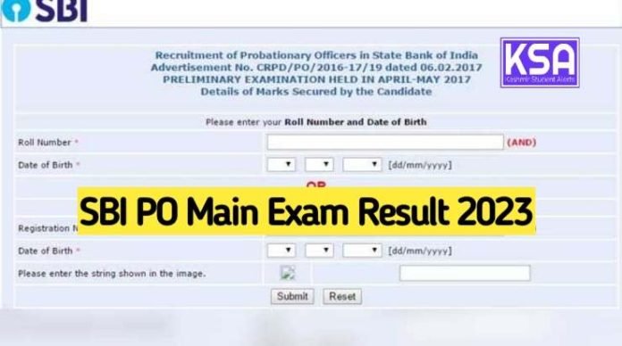SBI PO Main Exam Result 2023