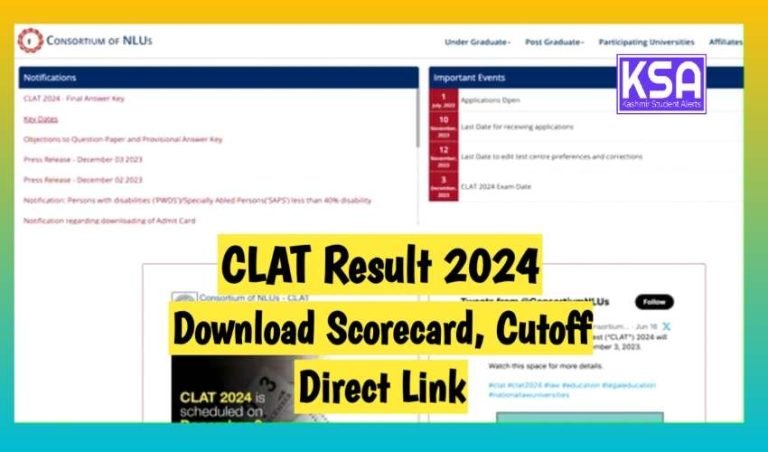 CLAT Result 2024 Download Scorecard, Cut off, direct link @consortiumofnlus.ac.in