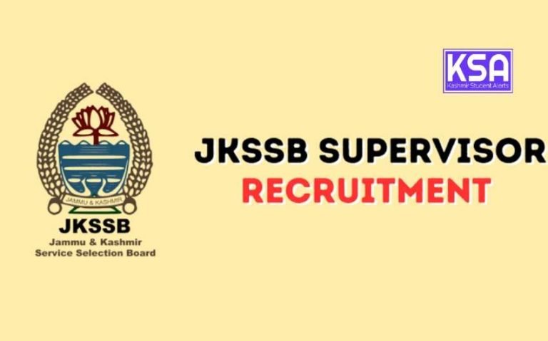 JKSSB Female Supervisor Recruitment 2024 Check Important Notification