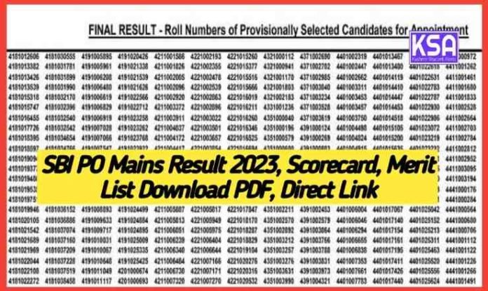 SBI PO Mains Result 2023, Scorecard, Merit List Download PDF, Direct Link