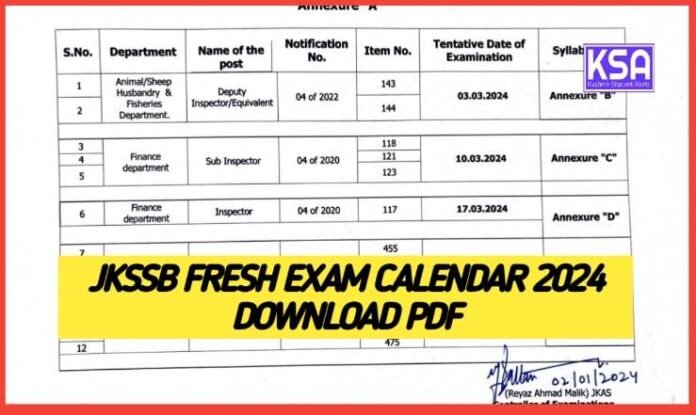 1000156185 JKSSB Fresh Exam Calendar 2024 For Various Vacancies Released Download PDF