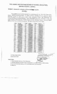 JKBOSE 10th 12th Round 1 for collection of Photocopy of Answer Scripts