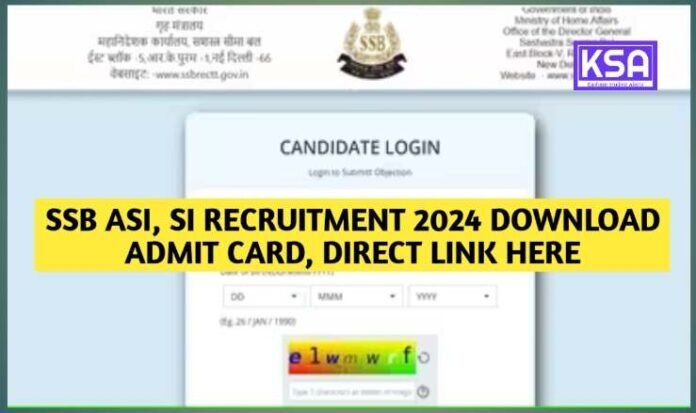 SSB ASI, SI Recruitment 2024 Download Admit Card, Direct link here