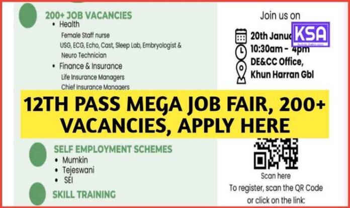 12th Pass Mega Job Fair, 200+ Vacancies, Apply Here
