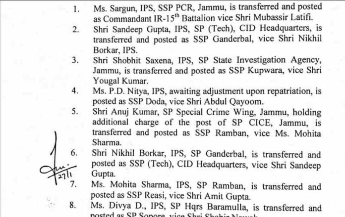 J&K Government Orders Massive Reshuffle in Police Department; Vijay Kumar ADGP L&O Entrusted With Add’l Charge of ADGP Armed & Commandant General HG/CD/SDRF